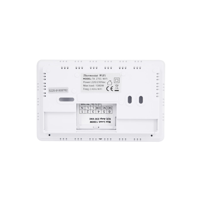 Тижневий програмований термостат Thermo Alliance ТА-2701WiFi сенсорний з WiFi