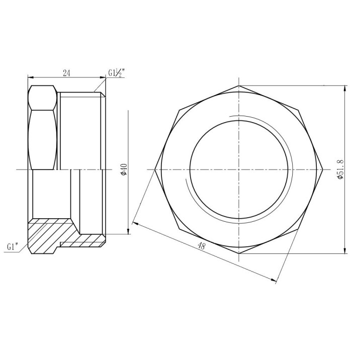 Футорка Thermo Alliance Forte 1" 1/2х1" ЗВ SF3744025