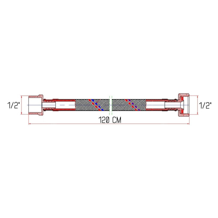 Гнучка підводка для води Thermo Alliance Forte ВЗ 120 см SF382W120