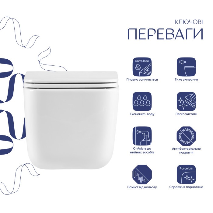 Готове рішення Qtap для ванної кімнати: підвісний унітаз Gemini Ultra Quiet 520×360×350 + комплект інсталяції Nest 4 в 1 (лінійна клавіша White)