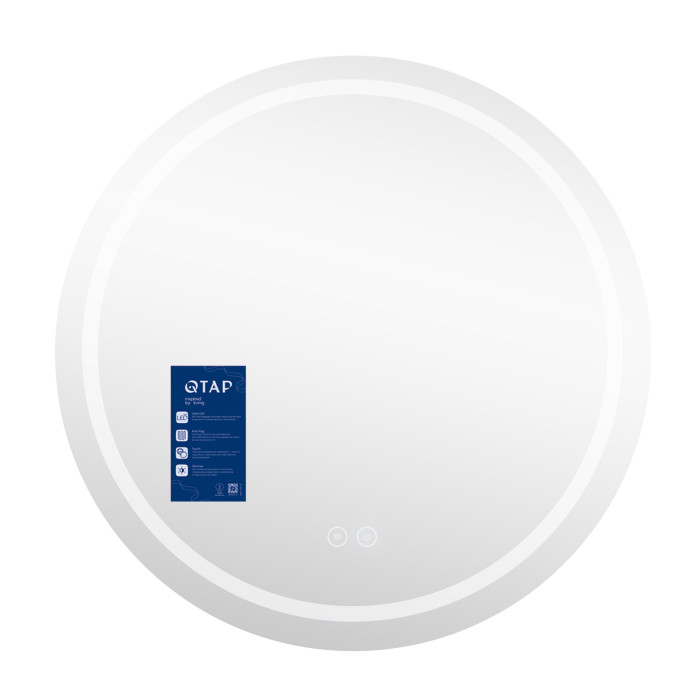 Дзеркало Qtap Mideya R800 з LED-підсвічуванням Touch, з антизапотіванням, димером QT2078NCR8080W