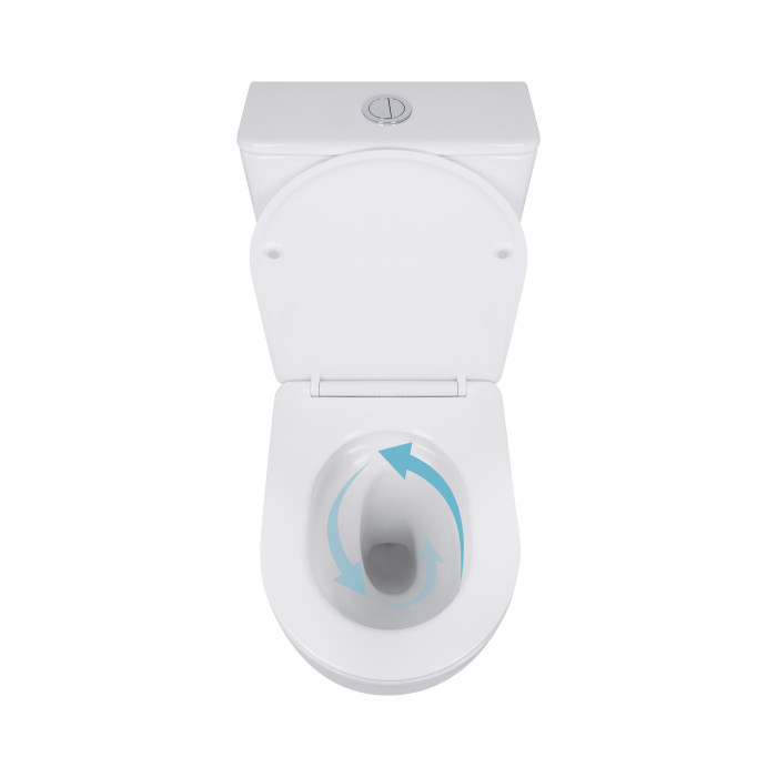 Унітаз-компакт Qtap Robin Ultra Quiet безободковий з сидінням Soft-close QT13226089AW