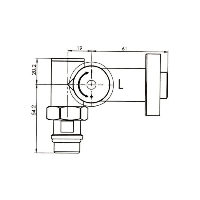 Комплект кранів Thermo Alliance Standart 1/2" чорний, для рушникосушарки кутовий SF395W15HEB
