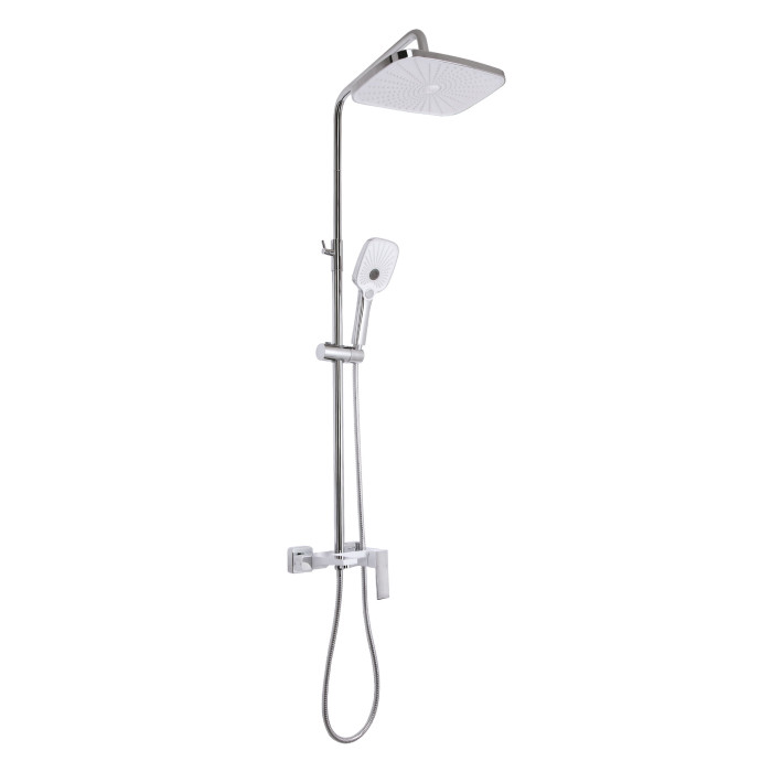 Душова система універсальна Qtap Gemini на три споживачі (з виливом) QTGEM111CRW45687 Chrome/White