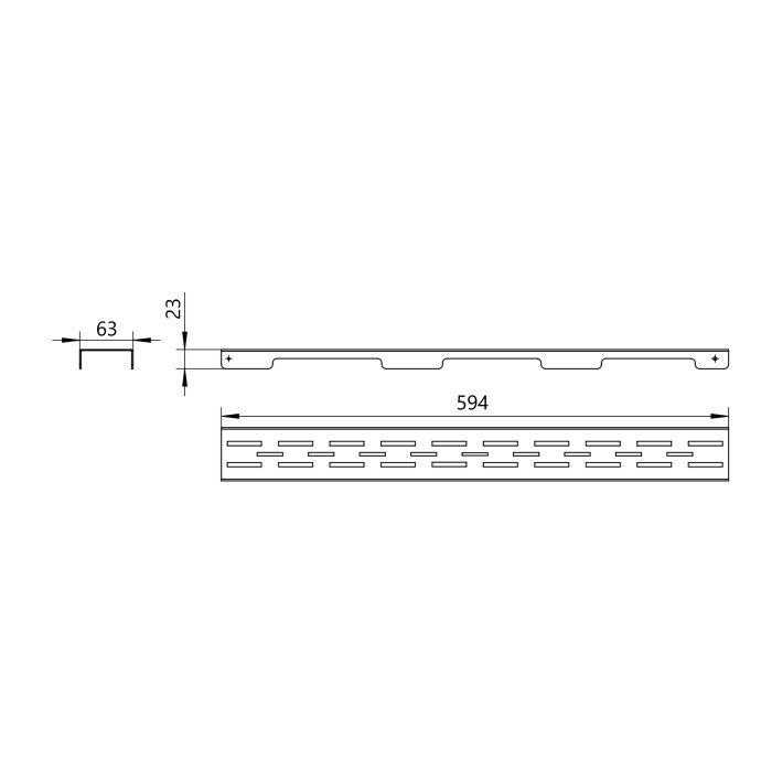 Решітка для лінійного трапу Qtap Grate FD600 (PVD)