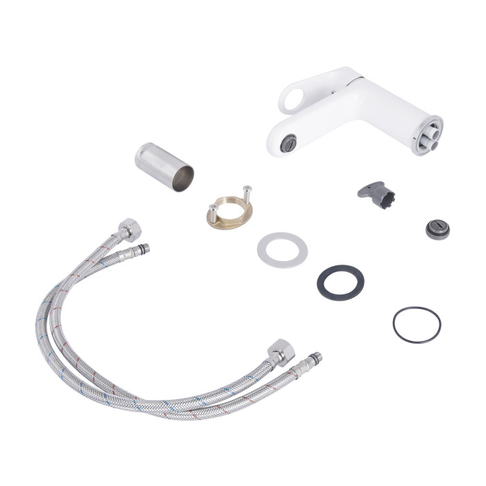 Змішувач для раковини Qtap Jay QTJAY270CRW45551 Chrome/White