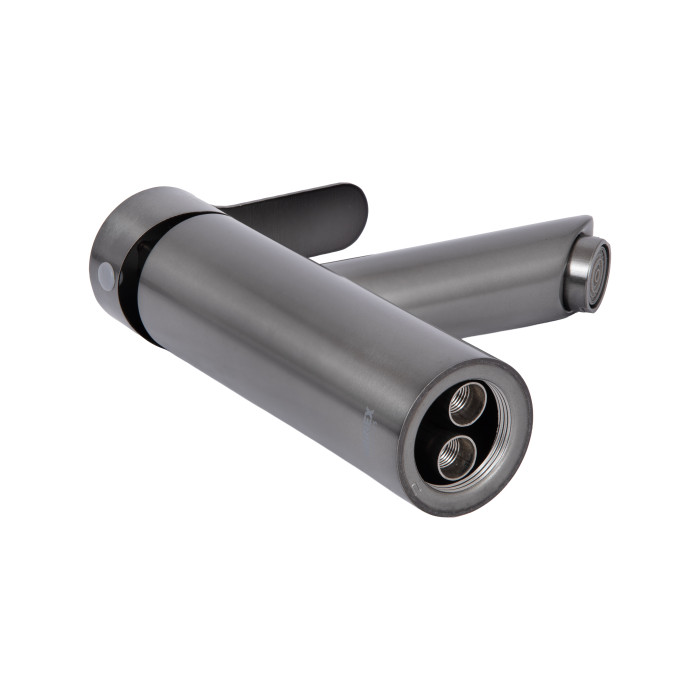Змішувач для раковини Brinex Pure 001F низький  Graphite BRIPUR001FGRP