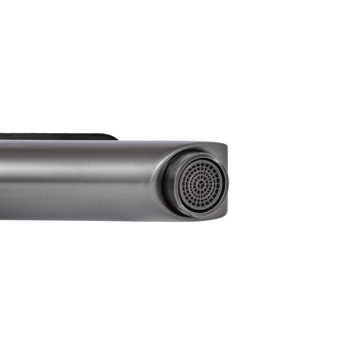 Змішувач для раковини Brinex Pure 001F низький  Graphite BRIPUR001FGRP