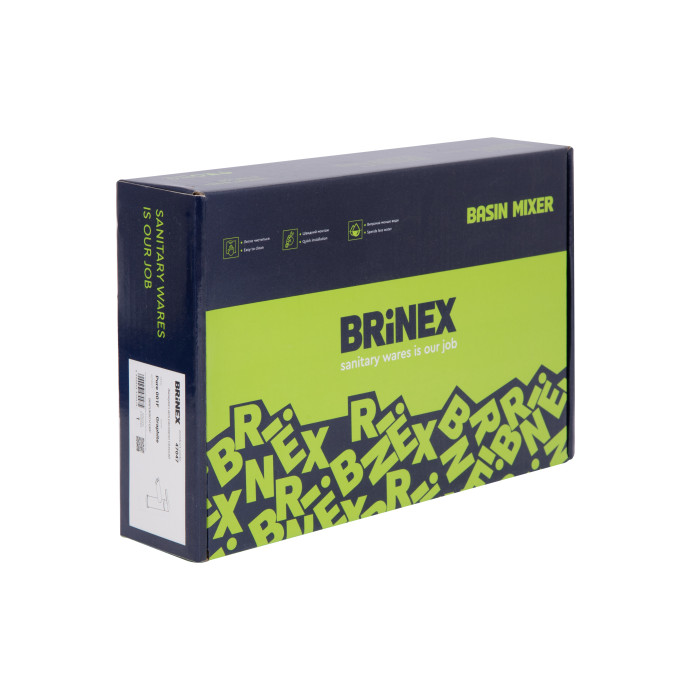 Змішувач для раковини Brinex Pure 001F низький  Graphite BRIPUR001FGRP