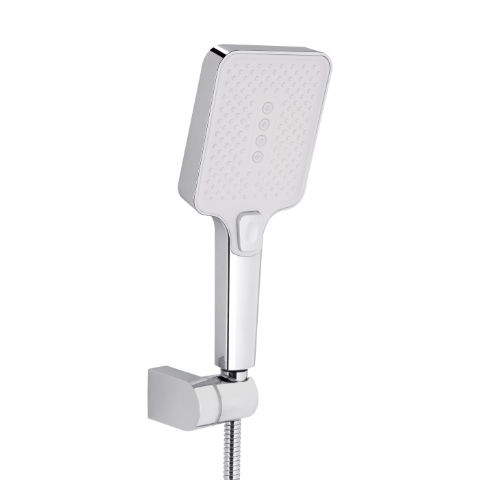 Змішувач для ванни Qtap Swan Cascada з поворотним виливом (з душовим гарнітуром) QTSWA260CRW45569 Chrome/White