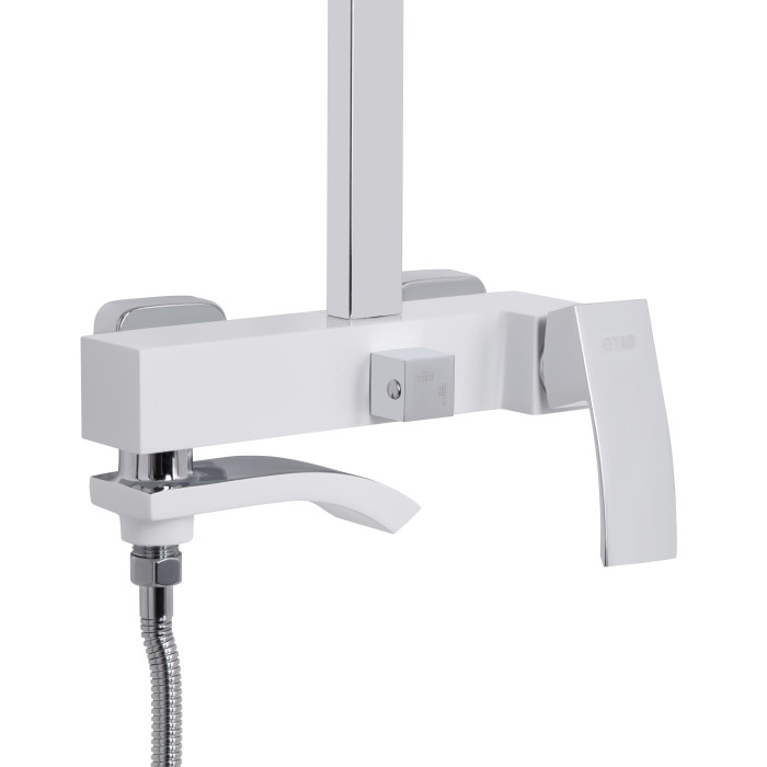 Душова система універсальна Qtap Swan Cascada на три споживачі (з виливом) QTSWA111CRW45570 Chrome/White
