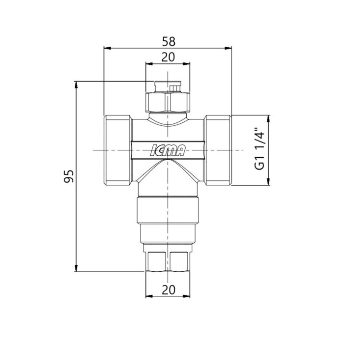 Клапан антифриз Icma №609 1 1/4" для теплових насосів 90609AG06