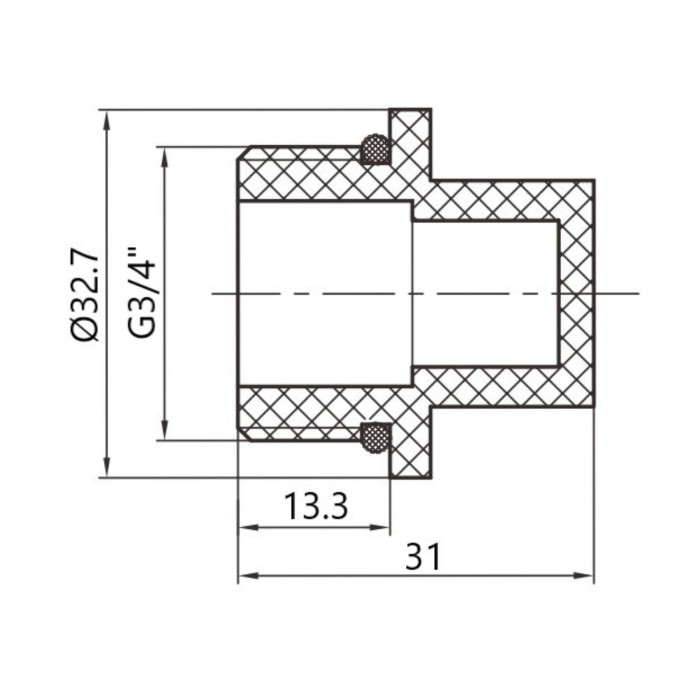 Заглушка PPR Thermo Alliance з різьбою 20х3/4" ЗР