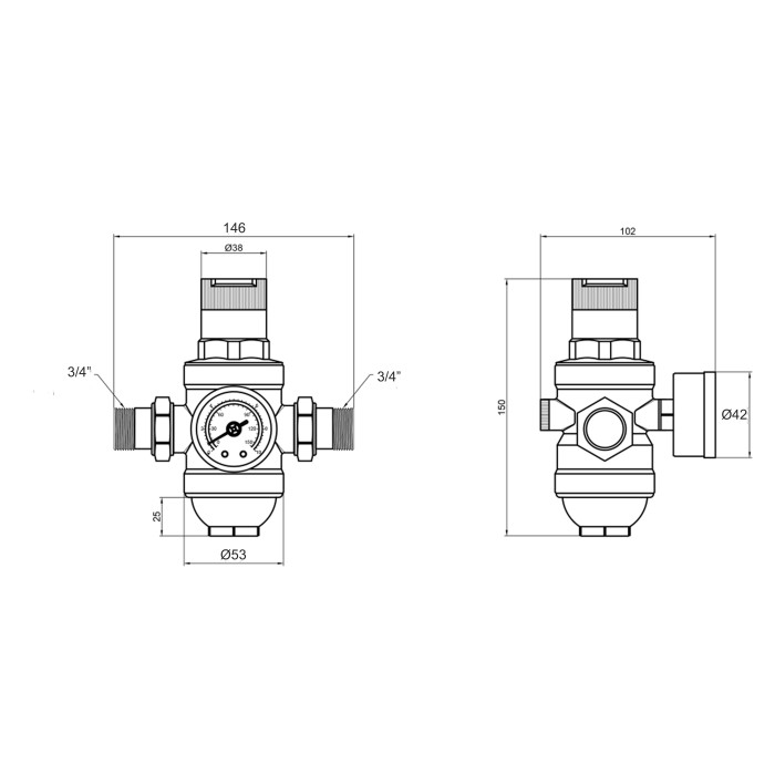 Фільтр самопромивний Thermo Alliance Forte 3/4" з редуктором для холодної води SF128W20