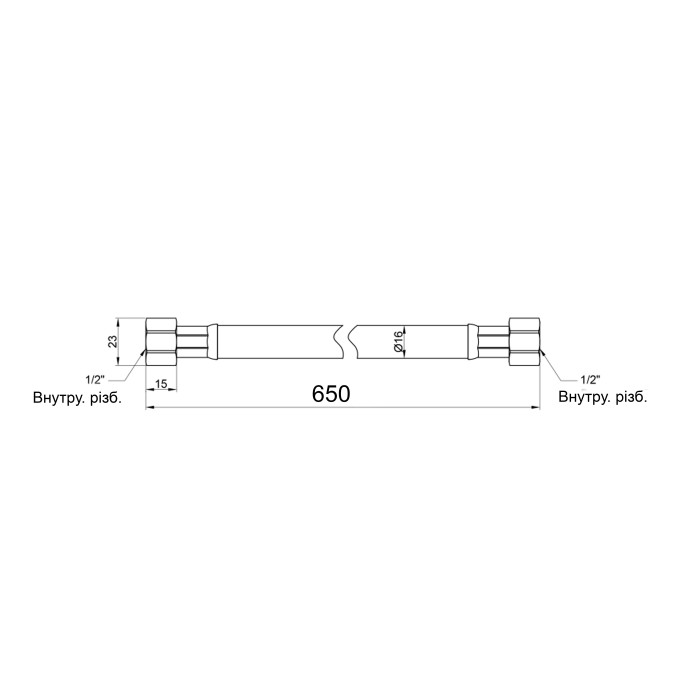 Шланг для газу Thermo Alliance Standart білий 1/2" ВВ 60 см SD90G60