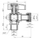 Кран кульовий Thermo Alliance Standart 1/2"ВЗ кутовий, PN40, з накидною гайкою TAS224W15