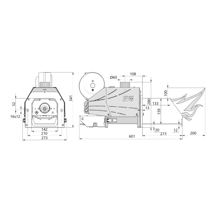 Пелетний пальник Thermo Alliance EVO 30 в комплекті з шнеком 1,5 м та контролером Pelet-1