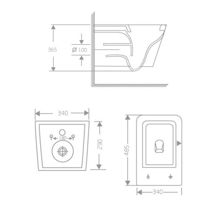 Унітаз підвісний Crow Rimless 485х340х330 мм, White, з сидінням Slim Duroplast/ Soft-close/ Quick Release QT05335171RW Qtap