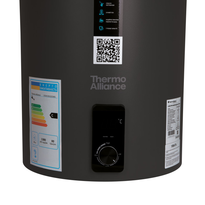 Водонагрівач електричний Thermo Alliance 100 л Black, вертикальний, сухий ТЕН 2,0 кВт D100V20J3(D)KВ
