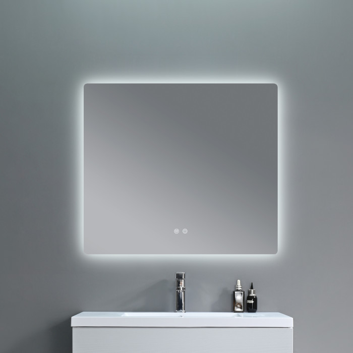 Дзеркало Qtap Taurus (TA2) 800×600 мм з LED-підсвічуванням Touch, з антизапотіванням, з димером, рег. темп. кольору (3000-6500K) QTTAU8006004895