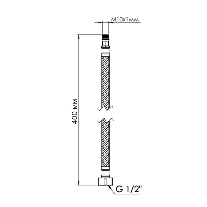 Гнучка підводка для змішувача Thermo Alliance Forte М10 40 см TAF387W40