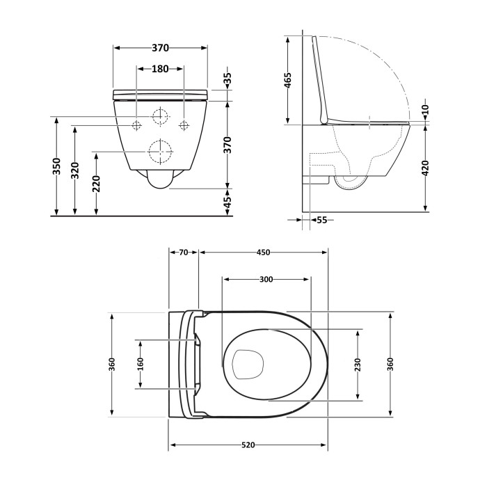 Унітаз підвісний Qtap Robin Ultra Quiet 520×365×340 мм, Stone grey, з сидінням Slim Duroplast / Soft-close / Quick Release QTROB26SG48996