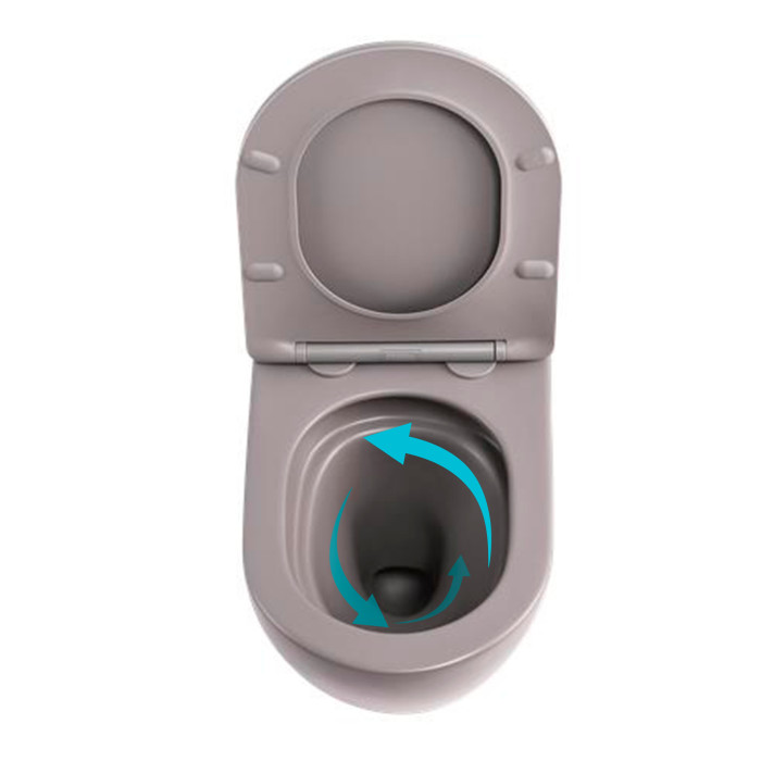 Унітаз підвісний Qtap Robin Ultra Quiet 520×365×340 мм, Stone grey, з сидінням Slim Duroplast / Soft-close / Quick Release QTROB26SG48996