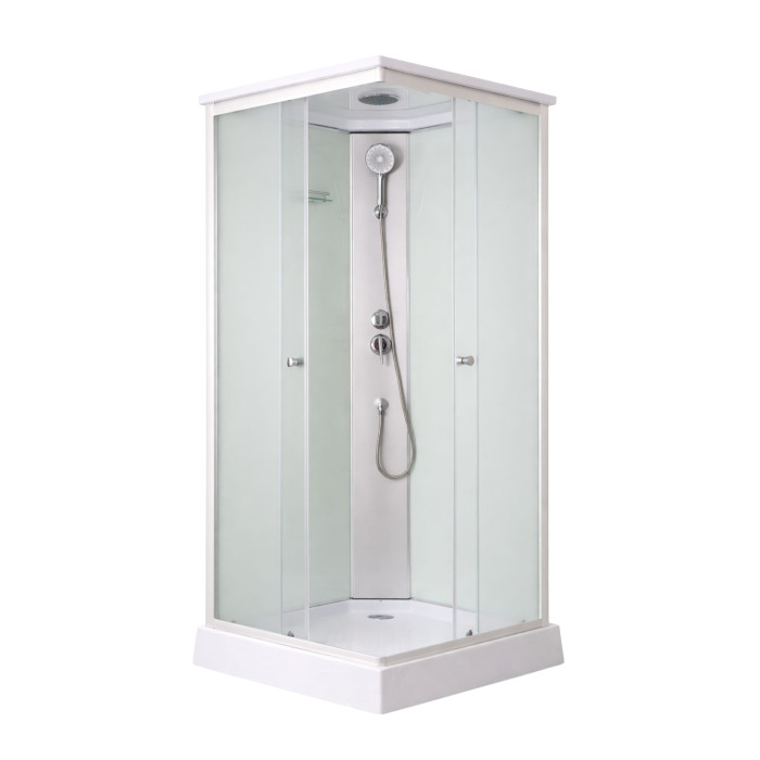 Душовий бокс Lidz Kubis SB90x90.SAT.LOW.FR, скло Frost 4 мм